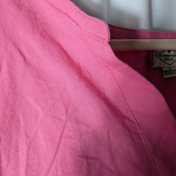 St. John's Bay Linen Pink V Neck 3/4 Sleeve Tunic L - Picture 6 of 8